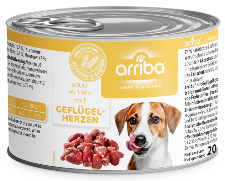 arriba Dog mit Geflügelherzen 200 g