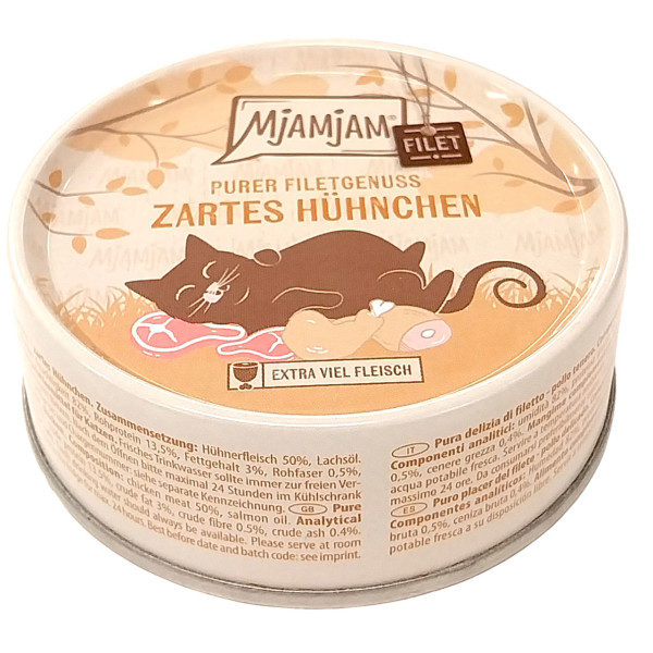 Mjamjam Purer Filetgenuss kulinarischer Lachs 80 g Katzenfutter